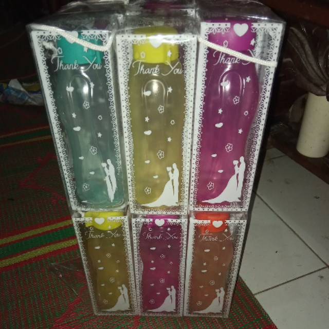 souvenir botol plastik kemasan mika+sablon
