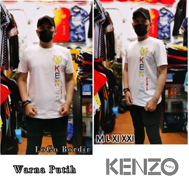 Kaos Kenzo Premium Bordir Lengan Pendek import Ada 3 warna Uk M L Xl XXl