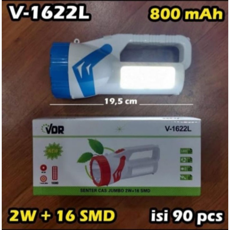 Senter LED Charge 2W 16SMD + Emergency lamp VDR