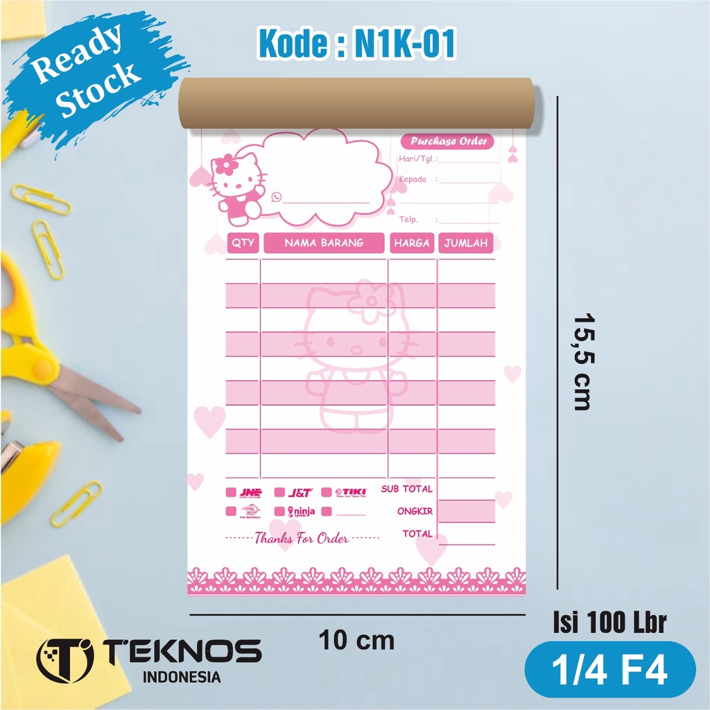 

[100 Lembar] NOTA OLSHOP KONTAN KOSONGAN 1 PLY LUCU MURAH