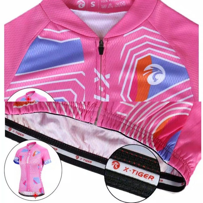 JERSEY X-TIGER Pink Baju SEPEDA FEMALE WANITA