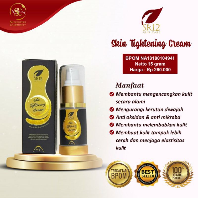 SR12 SKIN TIGHTENING CREAM/CREAM PENGENCANG WAJAH