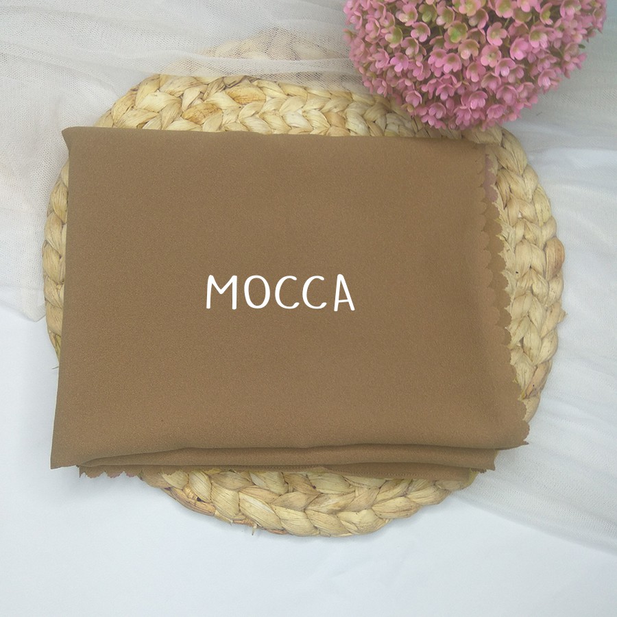 HIJAB/JILBAB PASHMINA DIAMOND 175 x 75  LASERCUT + JAHIT TEPI KECIL-MOCCA