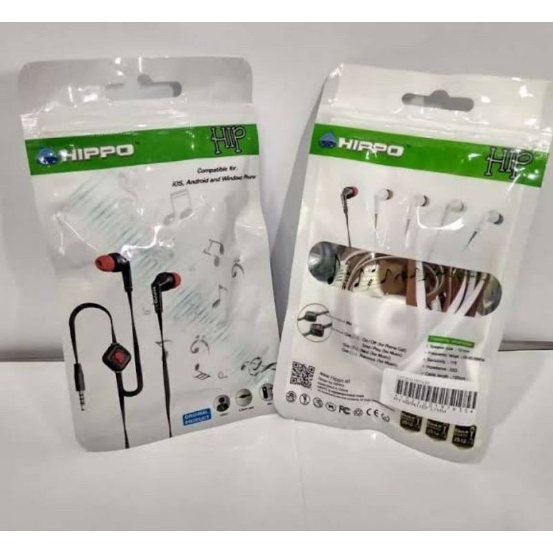 Headset Hippo Stylish Extra Bass Earphone Universal kack 3.5mm Hippo (HlP)