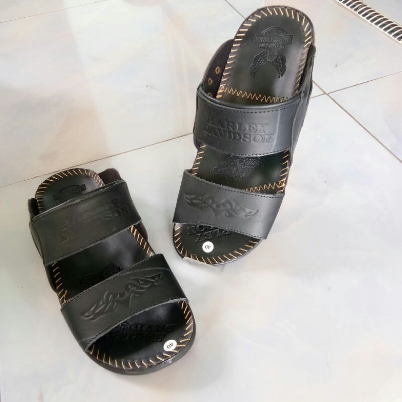 sandal kulit asli Harley sandal kulit pria asli slip on kulit asli sandal kulit kulit asli