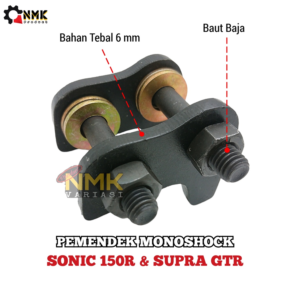 Penurun Shock Belakang Sonic Dan Gtr Tebal 6 mm Pemendek Monoshock Honda Sonic 150R Supra Gtr 150
