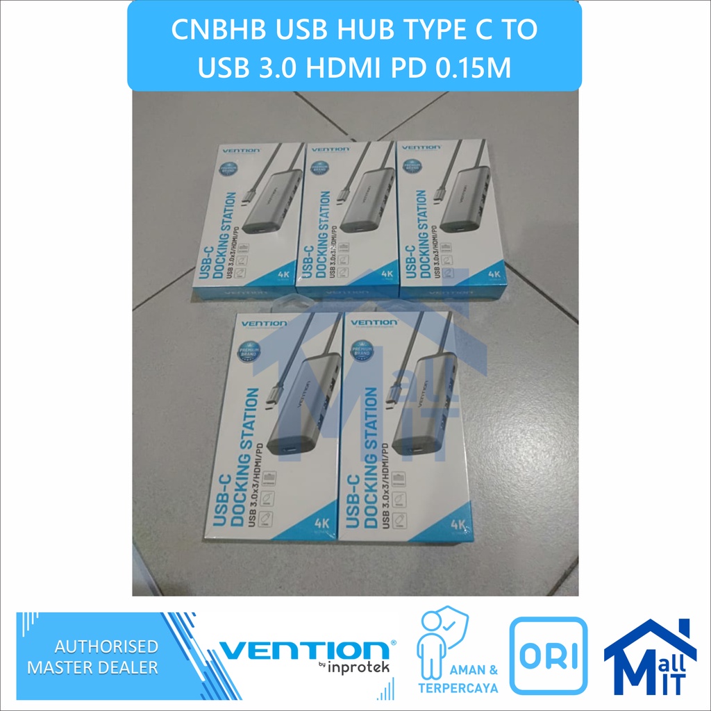 ( Bisa Cod ) Vention USB HUB Type-C Thunderbolt 3.1 TO HDMI USB 3.0 PD MACBOOK CNB