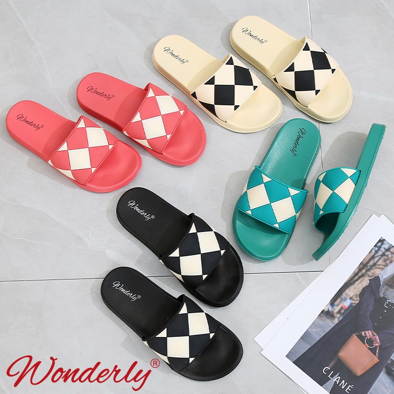 Wonderly Sandal Slop Flat Wanita 188 PVC