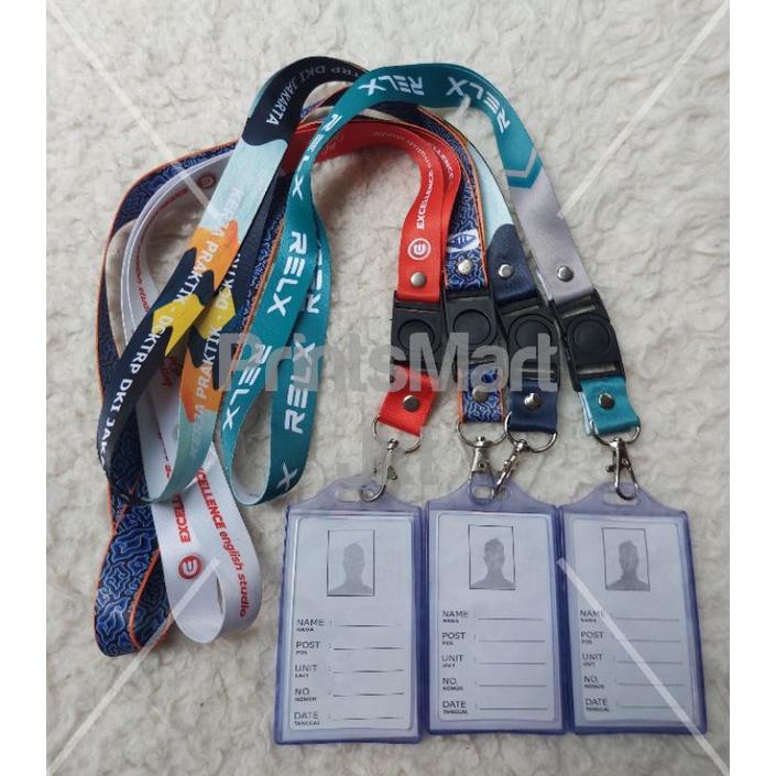 

Lanyard Premium / Tali ID Card Print + Varian Casing [TANPA ID CARD] Print Custom Fullcolor, lebar 2 cm