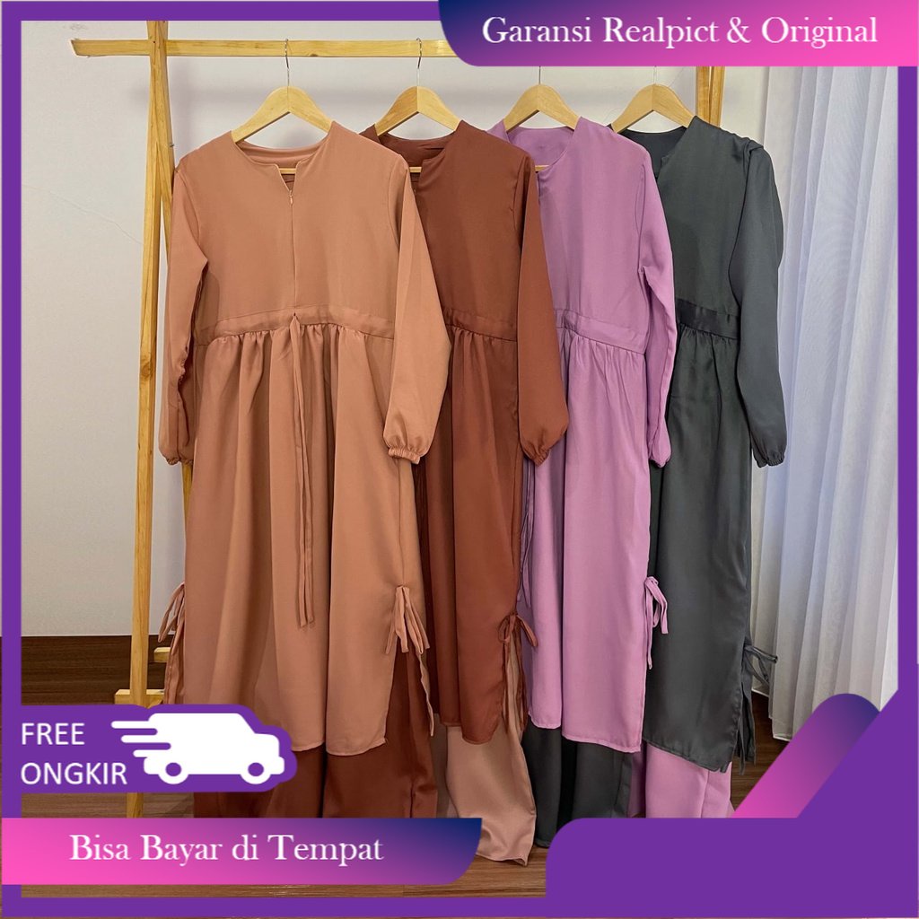 Baju Gamis Dress Wanita Terbaru Bahan Lady Zara Premium
