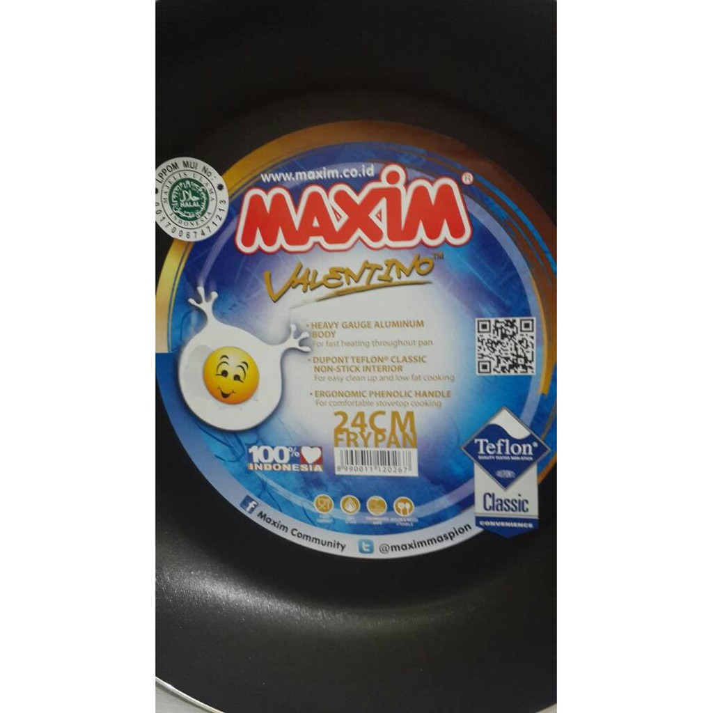 Wajan Anti Lengket 24 cm MAXIM  Frypan Teflon Valentino 24cm Original