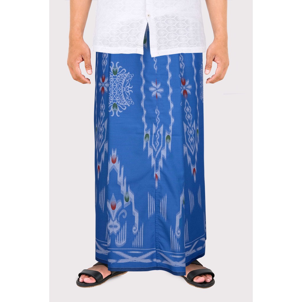 Sarung Mangga Gold Kembang DGW Biru