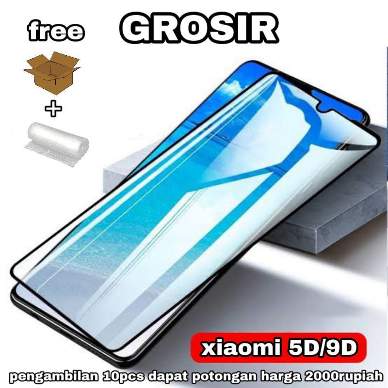 (GARANSI)tempered glass full 9D redmi 4a/4x/5a/6/6a/7/a/8/8a/8a pro/9/9a/9c/not5/5 pro/7/7/pro/8/8pro/9/9pro