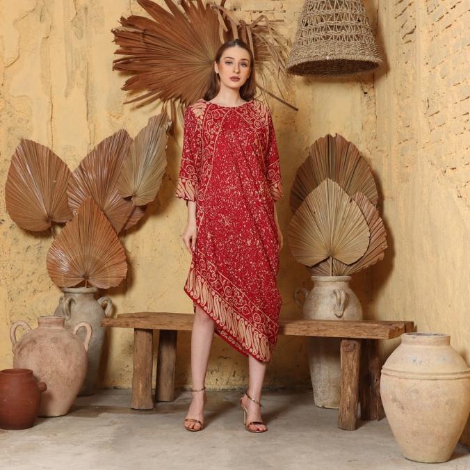 RINJANIE AVON-BATIK IMLEK BATIK MERAH-DRESS BOMBAI UPGRADE ZLATA SERIE