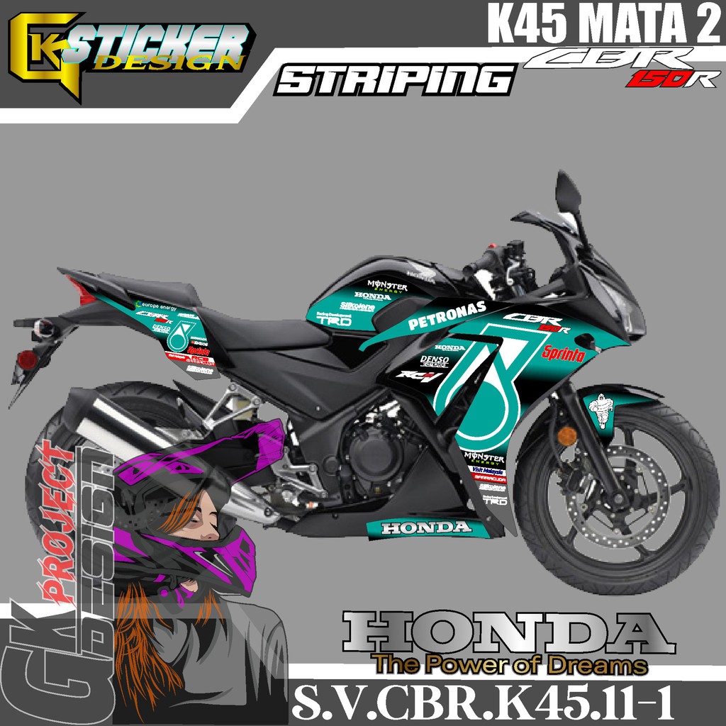 STICKER STRIPING LIST VARIASI HONDA CBR K45 - STRIPING CBR K45 PETRONAS 11