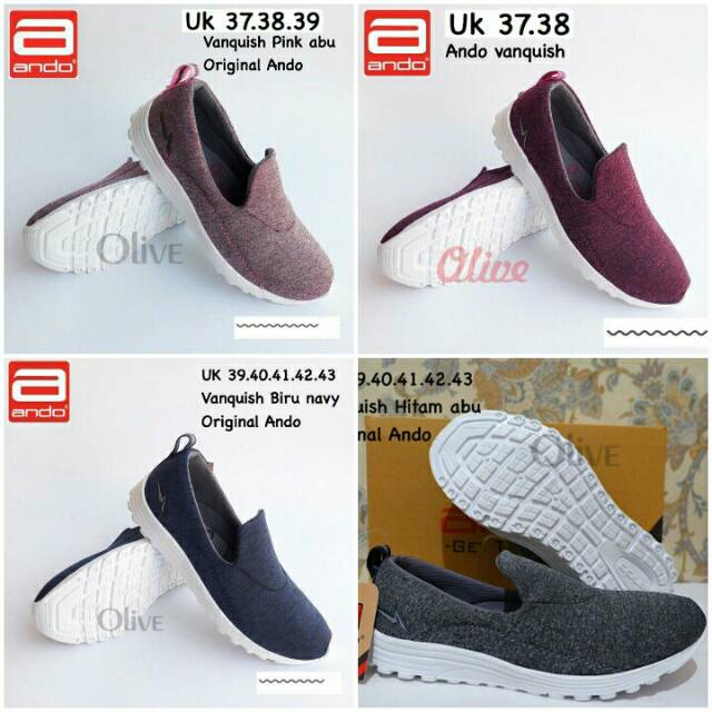 TERBARU SEPATU WANITA DAN PRIA FLAT SLIP ON ANDO