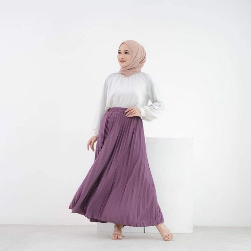 ROK PLISKET PREMIUM TEBAL/SKIRT PLEATED/ROK PANJANG/ROK KERJA/HIJABERS/ROK/PAKAIAN WANITA/MUSLIMAH/BAWAHAN WANITA/OOTD HIJAB/STYLE VIRAL/FEMINIM/ALL SIZE/OVERSIZE/ROK PLISKET MURAH/FASHION MUSLIM S-XXL