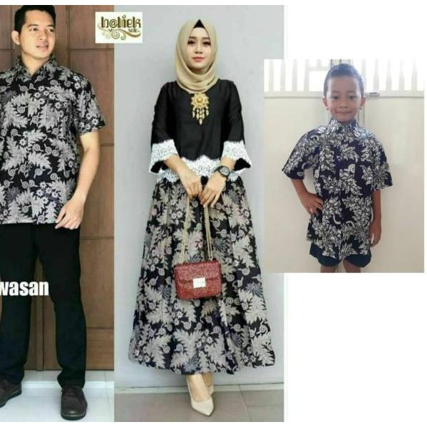 Paling Sesuai.. GROSIR COUPLE BATIK ARSILA KLOK LAWASAN ORI BATIK SETELAN BAJU BATIK COUPLE KELUARGA