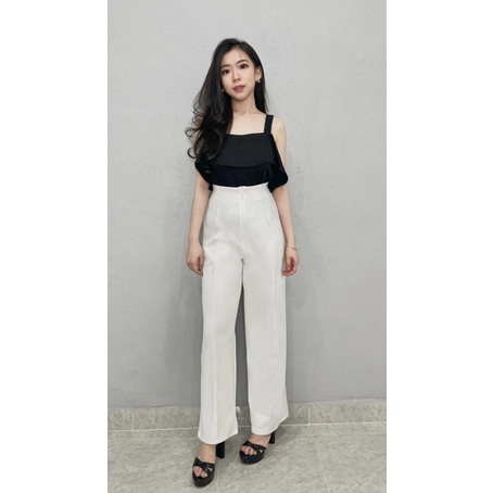 Sienna Zipper Cullote Pants - Celana Kulot Resleting Bahan Scuba Premium Tebal - Celana Wanita Import High Waist Korea Kekinian Terbaru 871