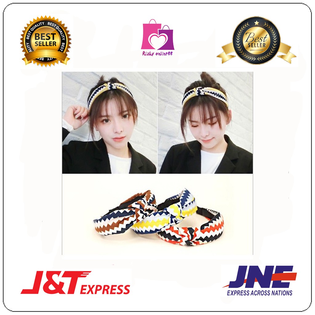 Rizkyonline88 headband bando bandana kain motif korea