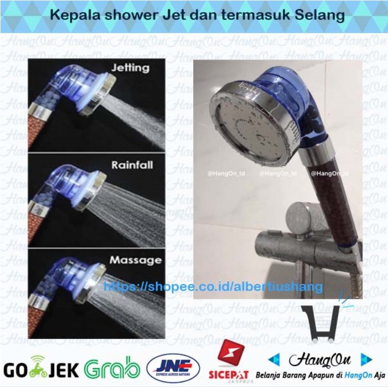 Kepala shower Jet dan termasuk Selang