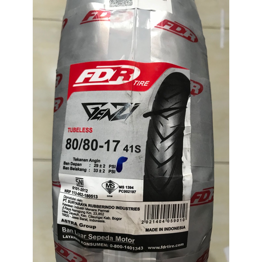 Ban Luar FDR 80 / 80 Ring 17 Genzi Tubeless
