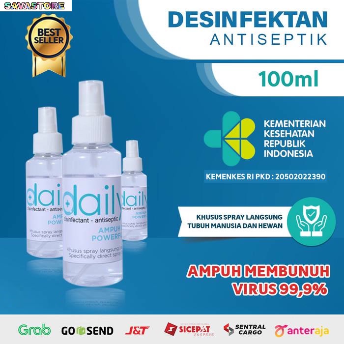 DESINFEKTAN DAILY ANTISEPTIK 100ML - DISINFECTANT AMAN UNTUK KULIT - Disinfectant Disinfektan