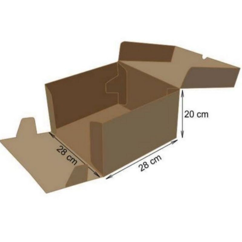 

KARDUS 28x28x20 // BOX DIE CUT KARTON COKLAT