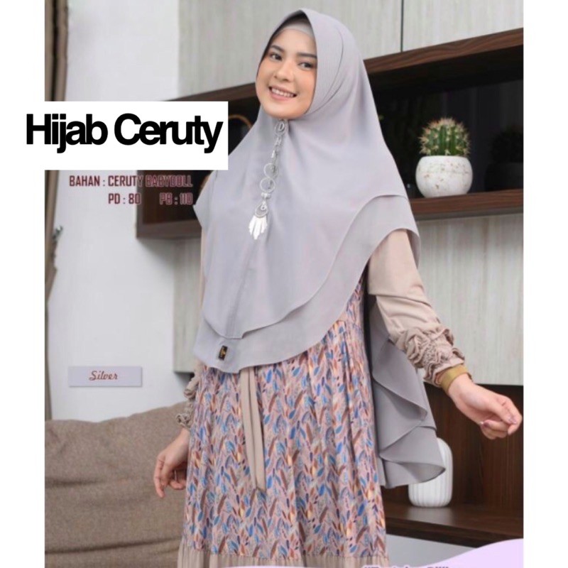 Hijab Pinguin Ceruty 2 Layer