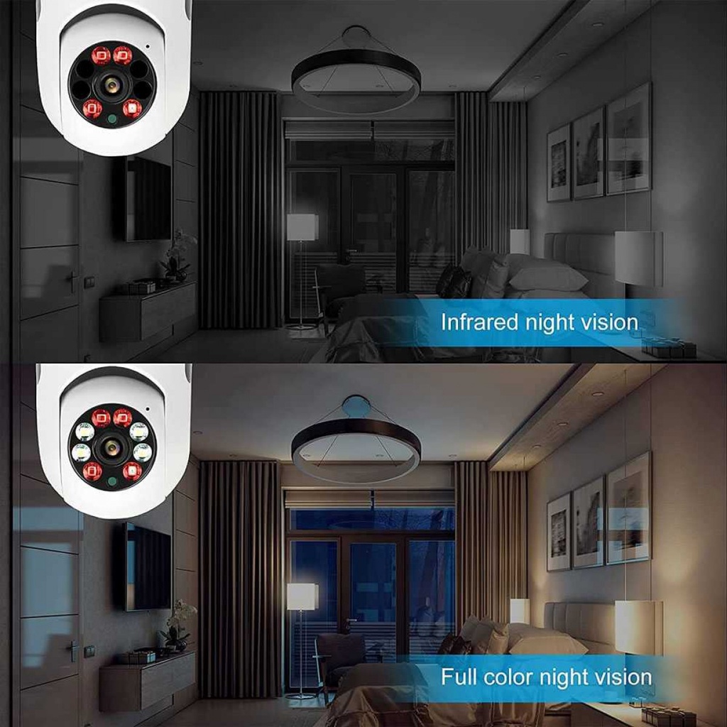 Kamera Pengawas CCTV Model Lampu WiFi IP Camera Auto Tracking E27 2MP