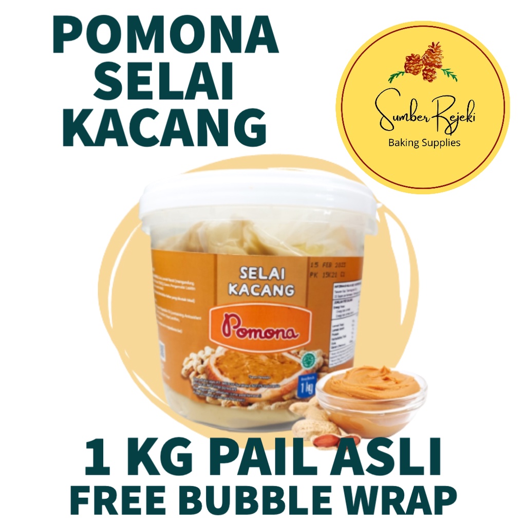 

Pomona Selai Kacang Kemasan Pail ASLI 1 KG FREE BUBBLEWRAP