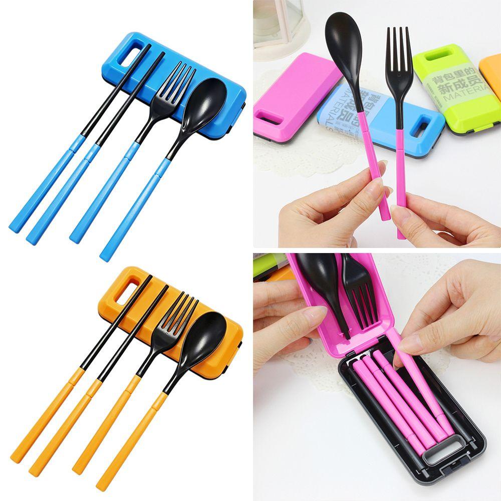 Preva Set Alat Makan Lipat Reusable Travel Cutlery Camping Cutlery Set