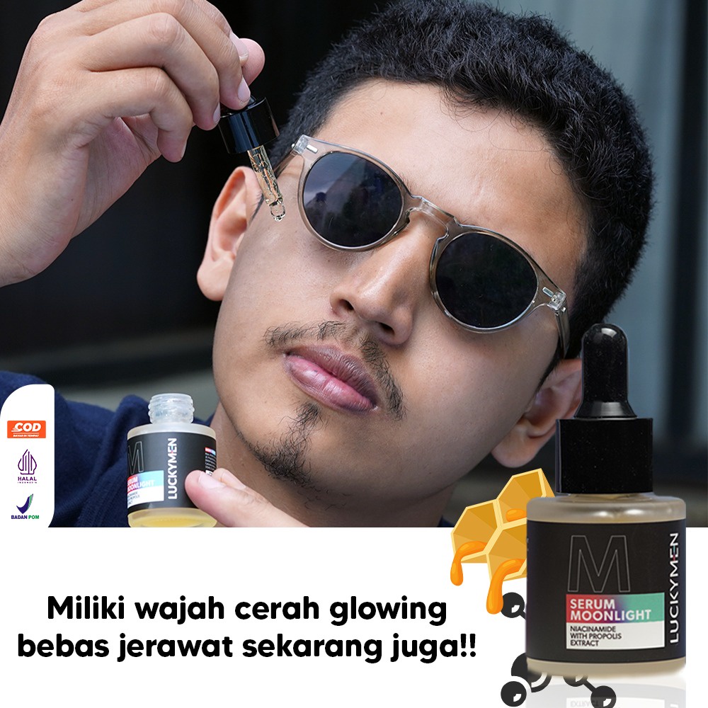 LUCKYMEN Serum Moonlight Mencerahkan dan Mengobati Jerawat Mencerahkan Dan Bikin Glowing