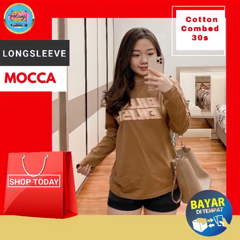 Baju Kaos Atasan Remaja Perempuan Cewek Abg Wanita Terbaru Lengan Panjang Oblong Becca Kekinian