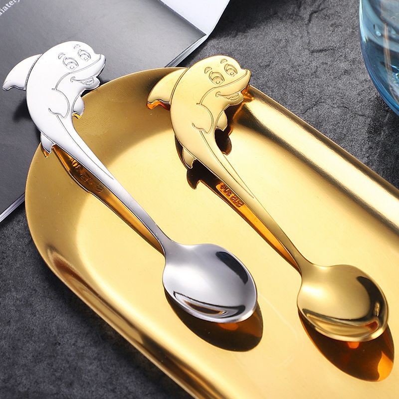 SENDOK TEH GOLD / GOLD TEASPOON / SENDOK TEH LUCU/ SENDOK TEH MOTIF DOLPHIN
