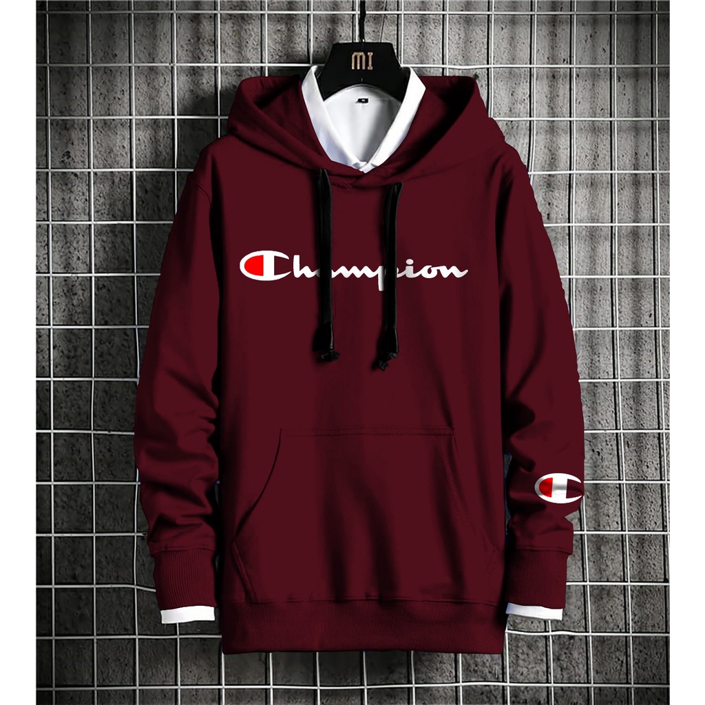 Hoodie Pria / Hodie Pria / Jaket Pria / Sweater Hoodie CHAMPION Bahan Fleece UK L-XL