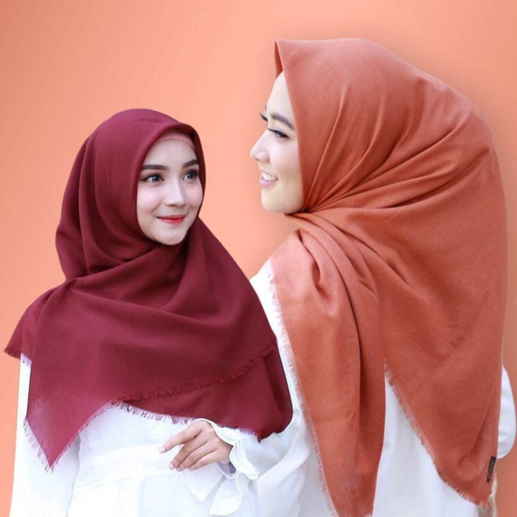 Jilbab  Saudia Hijab Rawis Kerudung Segi Empat Polos Katun Tebal Premium