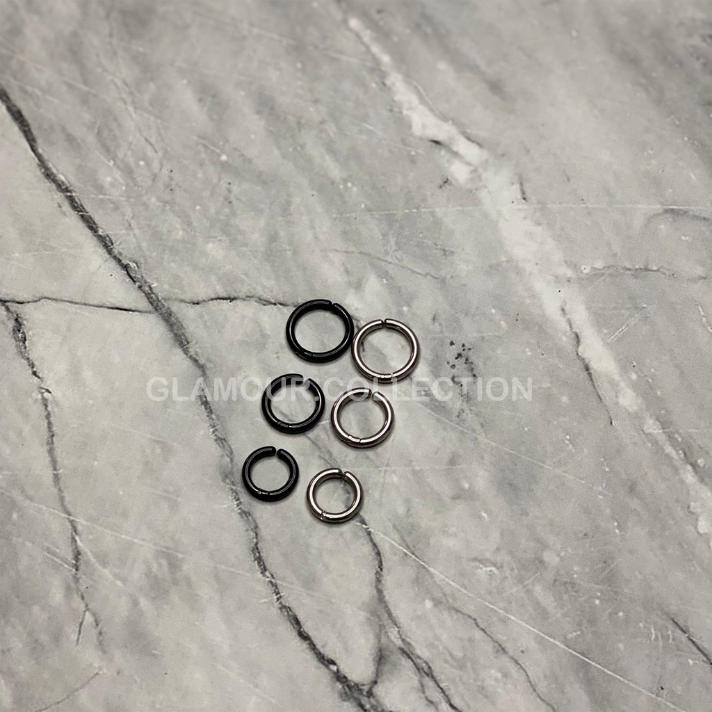 [COD] 1Pcs Anting Jepit Telinga Anting Telinga Palsu Pria/Wanita Lapis Titanium Model Bulat/Ring Ala Kpop TANPA LUBANG TINDIK