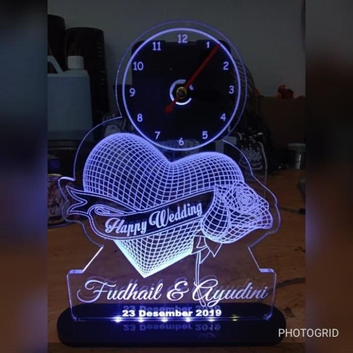 Jam Akrilik Custom Kado Pernikahan Kado Wedding