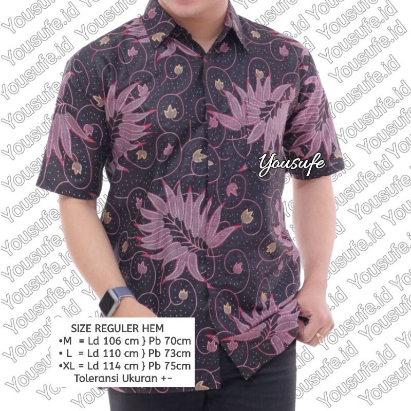 Batik Pria Lengan Pendek Kemeja Pendek Katun Halus Seragam Kantor Kerja Hajatan Pernikahan Sekolah Guru PNS Pegawai Semua Kalangan Produksi Pekalongan Bisa Cod Shopee Murah Kode HMU01