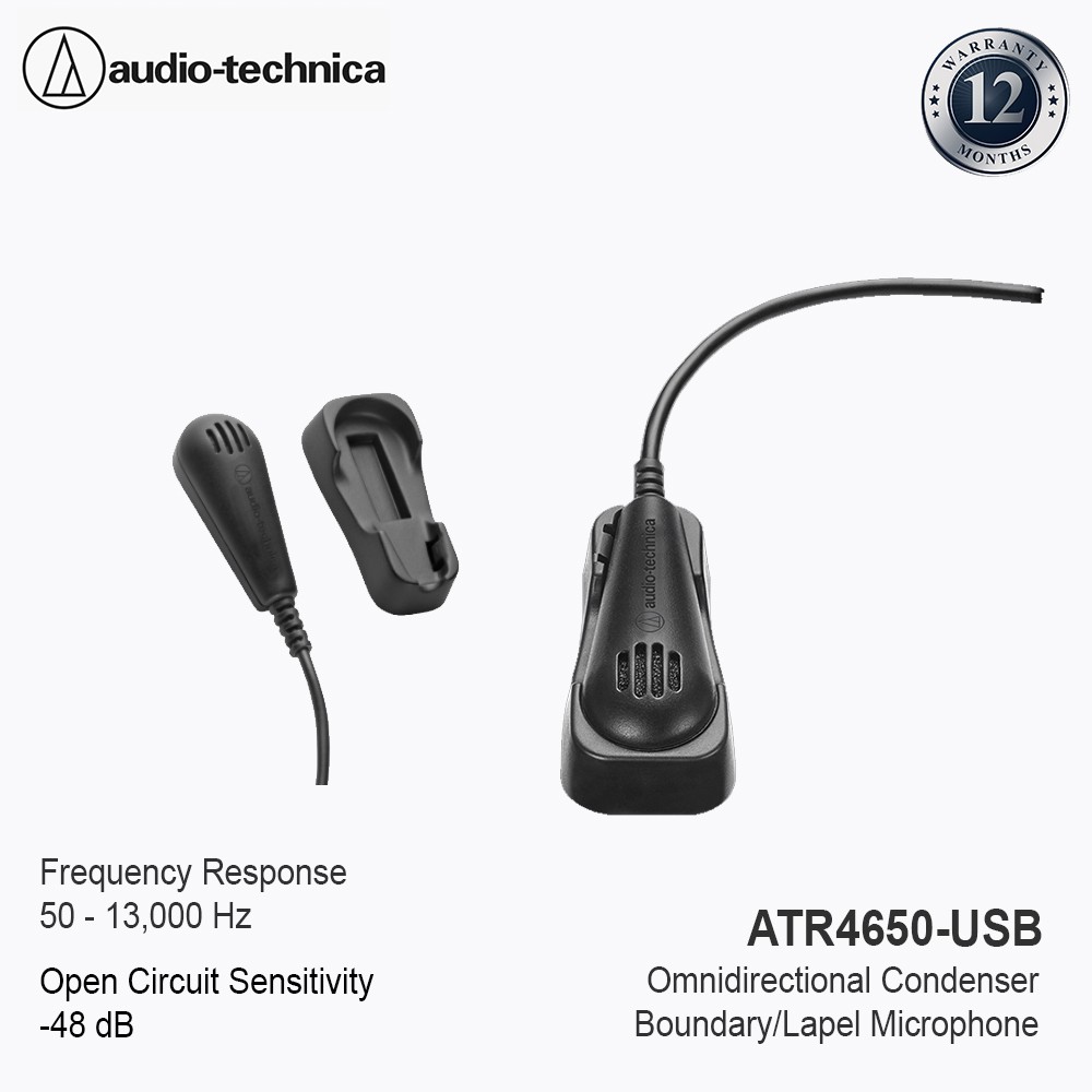 Audio-Technica ATR4650-USB Condenser Boundary/Lapel Microphone