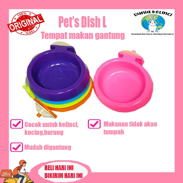 TEMPAT MAKAN GANTUNG PET DISH L HEWAN PET BOWL KUCING KELINCI