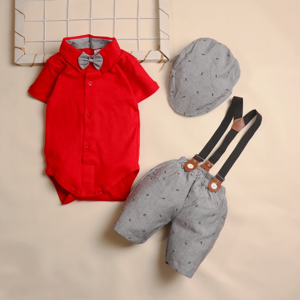 LG Setelan Jumper Suspender / Anak Bayi Laki-Laki / Setelan Jumper Suspender Bayi 0 - 6 Bulan