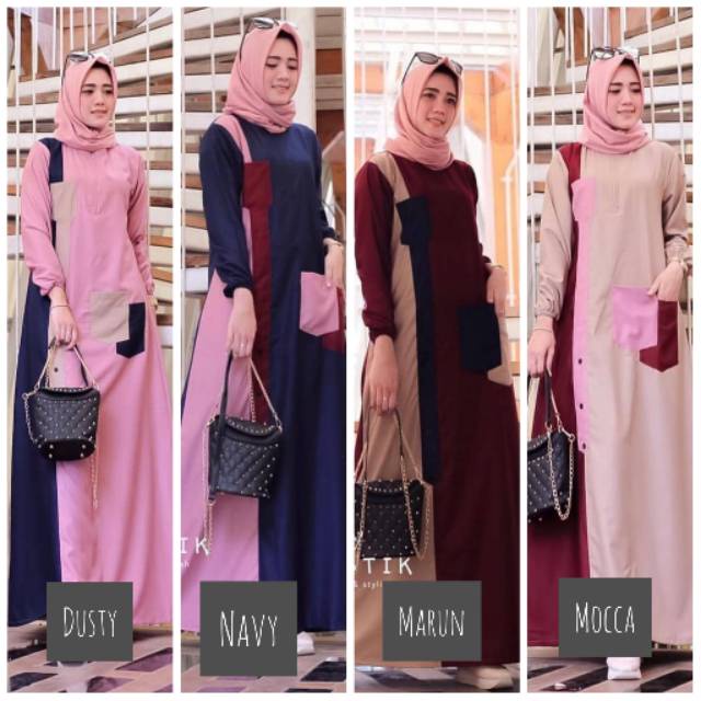 C.P - Set syari polos setelan haji umrah umroh gamis fashion muslim classy maxy maxi