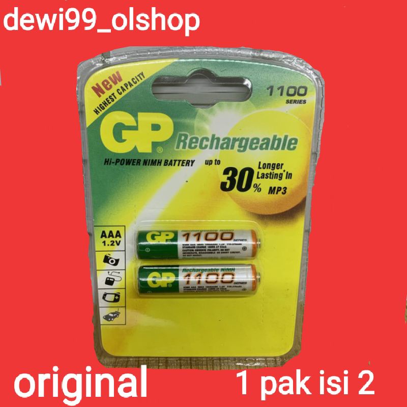 #Baterai Charger GP 1100Mah AAA Nimh Batre Cas AAA GP 1100MAh 1.2V Battery Rechargeable GP AAA