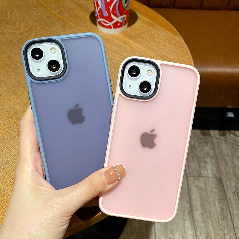 Case Pelindung Lensa Bahan Akrilik matte Warna-Warni Untuk iphone 13 pro max 11 12 XR xsmax 7 8 plus se2