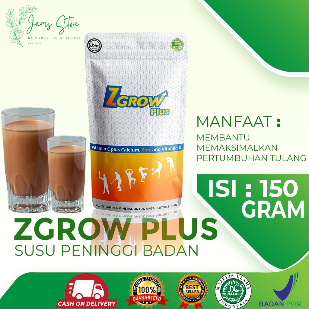 

ZGROW PLUS SUSU - susu peninggi badan ampuh bpom / susu peninggi badan anak anak / susu peninggi badan remaja bpom ori / Zevit Grow