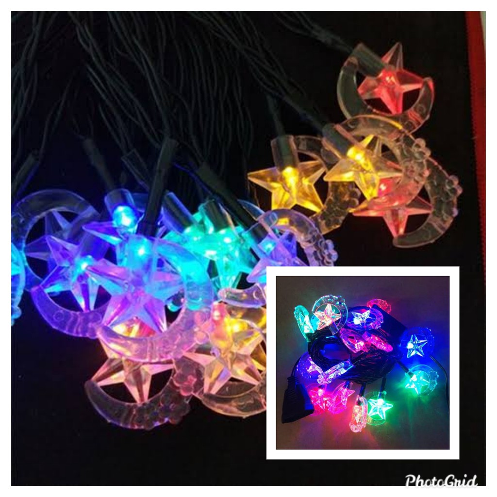 LAMPU NATAL TUMBLER WARNA WARNI +-5 METER BULAN BINTANG