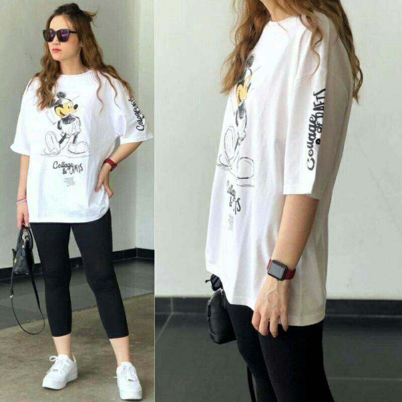 TSHIRT ZARA DISNEY COLLAGE AND CRAFTS / KAOS ZARA / KAOS OVERSIZE / FASHION WANITA /KAOS ZARA IMPORT
