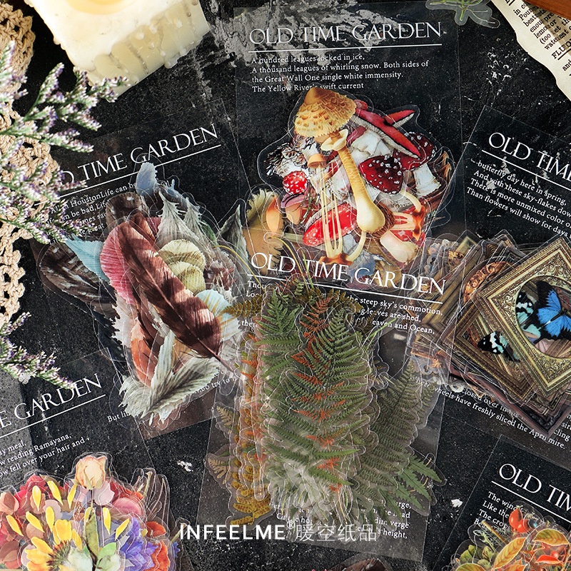 40 Pcs / set Stiker Kertas Motif Tanaman Gaya Retro Untuk Dekorasi